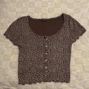 brandy melville/john galt brown zelly top 🤍🤎